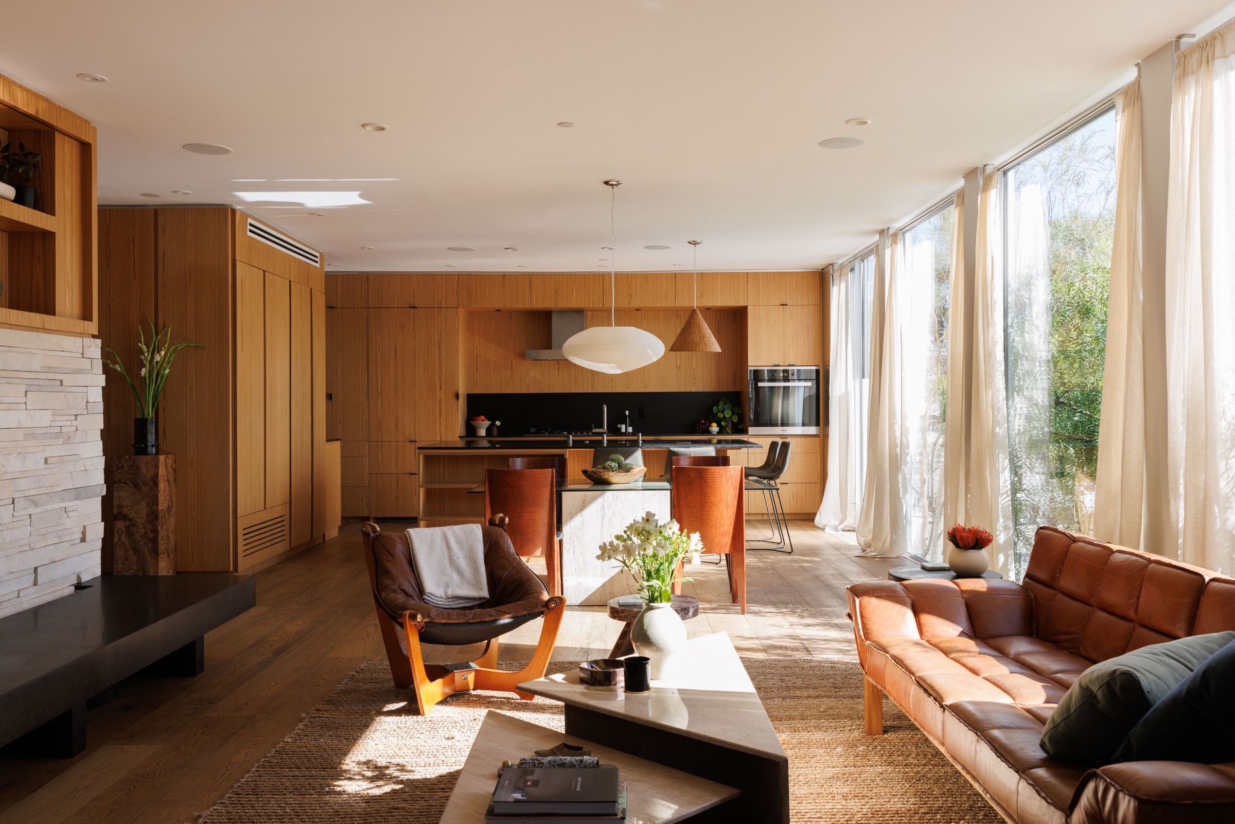 Living room of the Venice bungalow